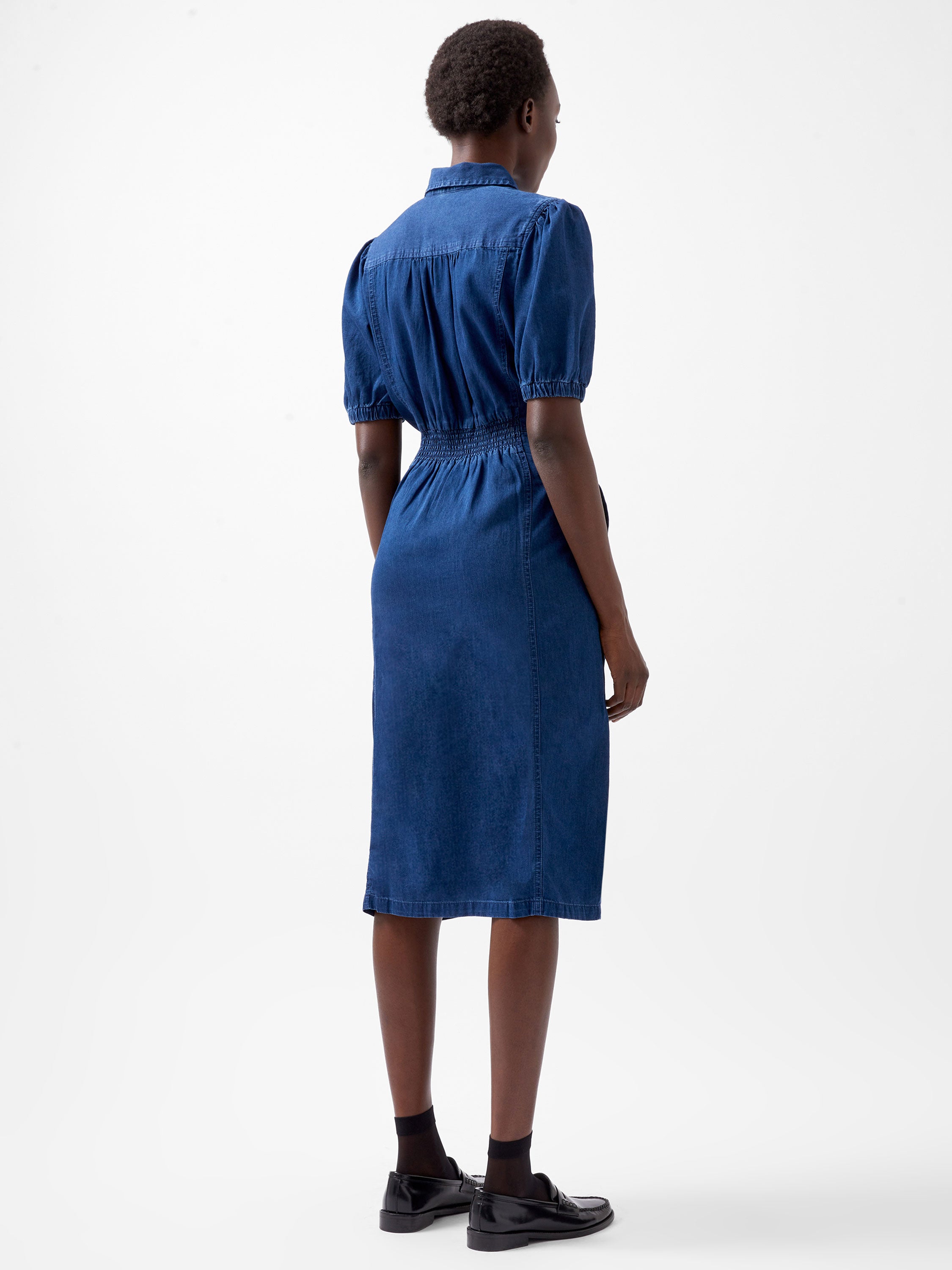 Chambray Button Through Shirt Dress