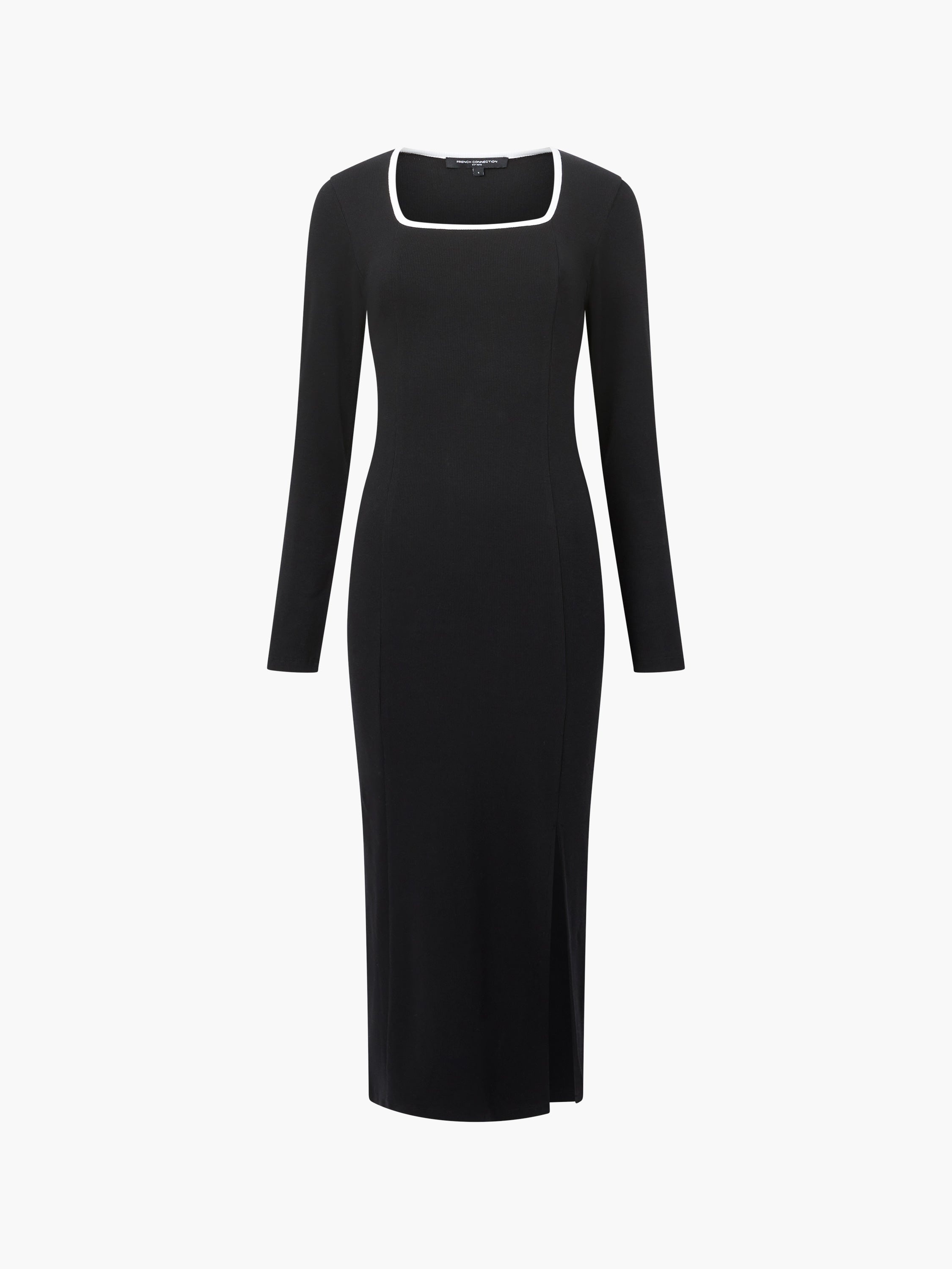 Rassia Rib Square Neck Midi Dress