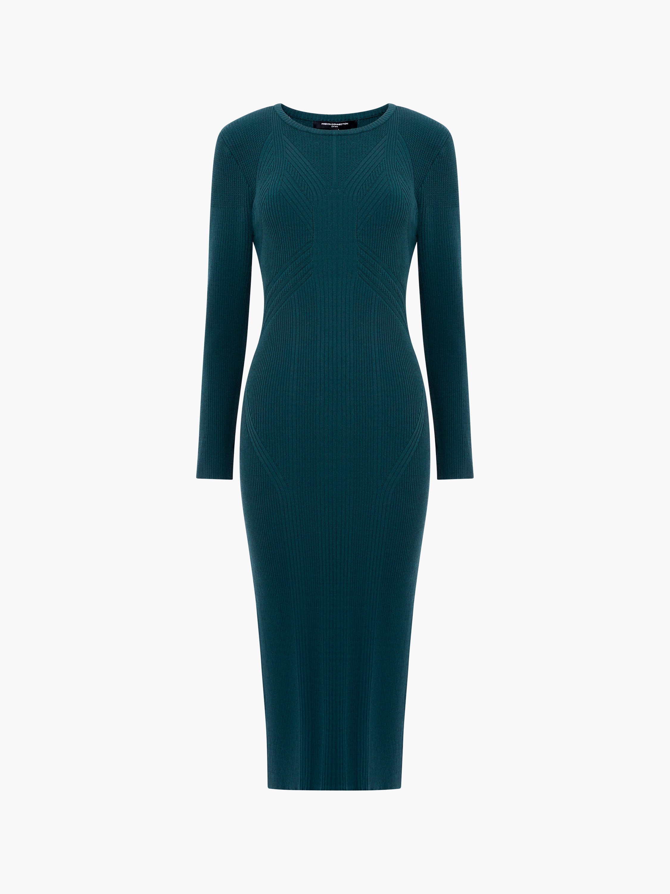 Kairi Rib Long Sleeve Midi Dress