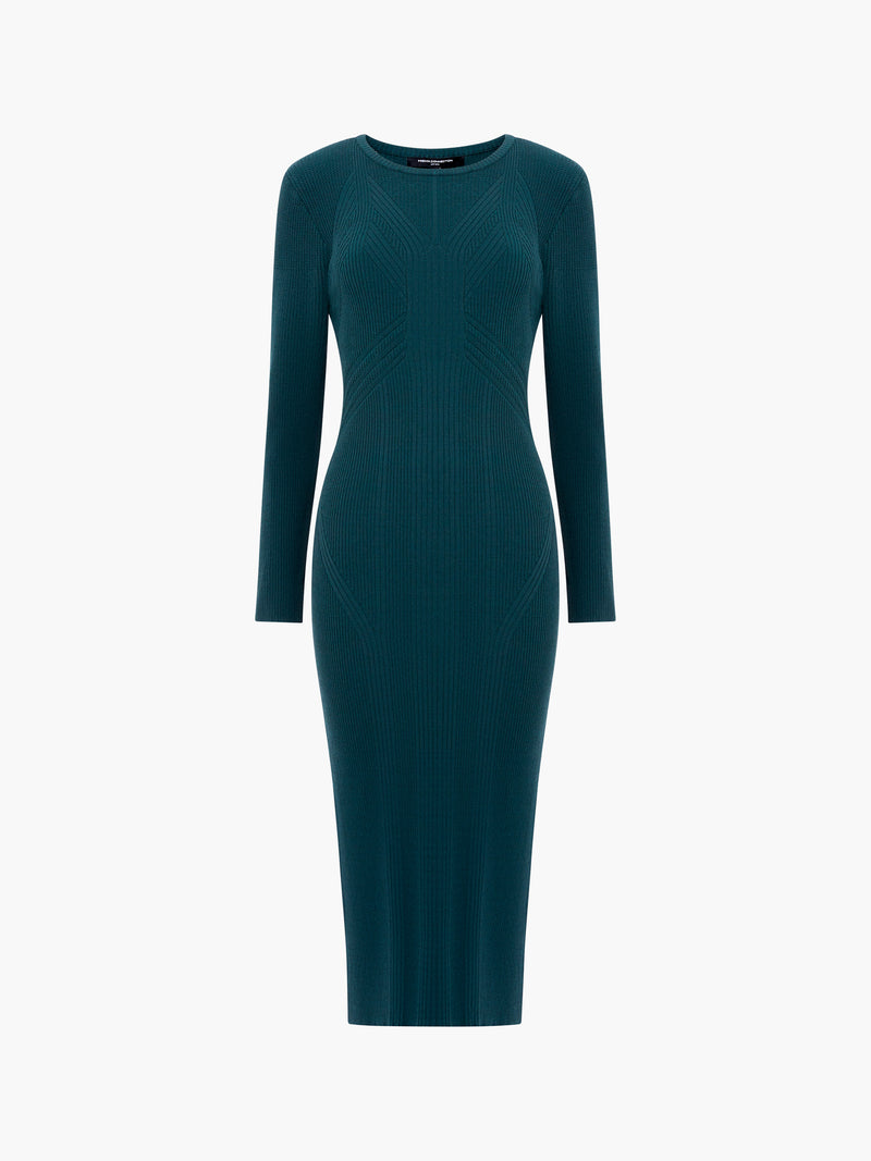 Kairi Rib Long Sleeve Midi Dress
