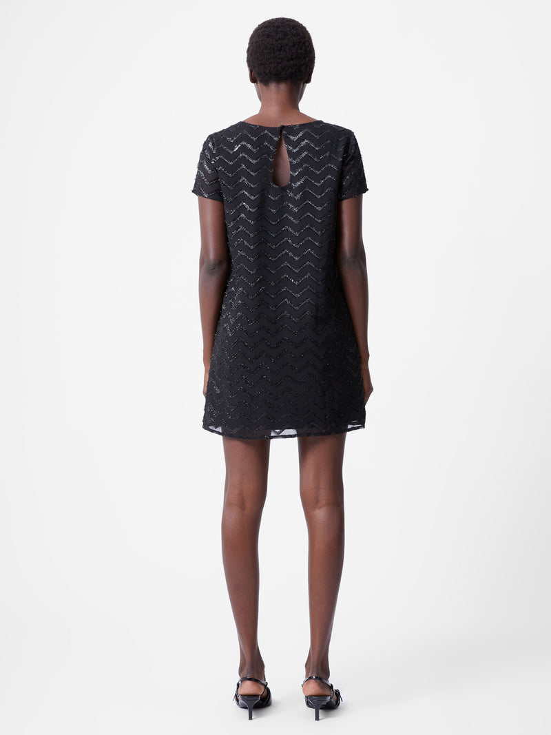 Lurex Georgette Mini Shift Dress