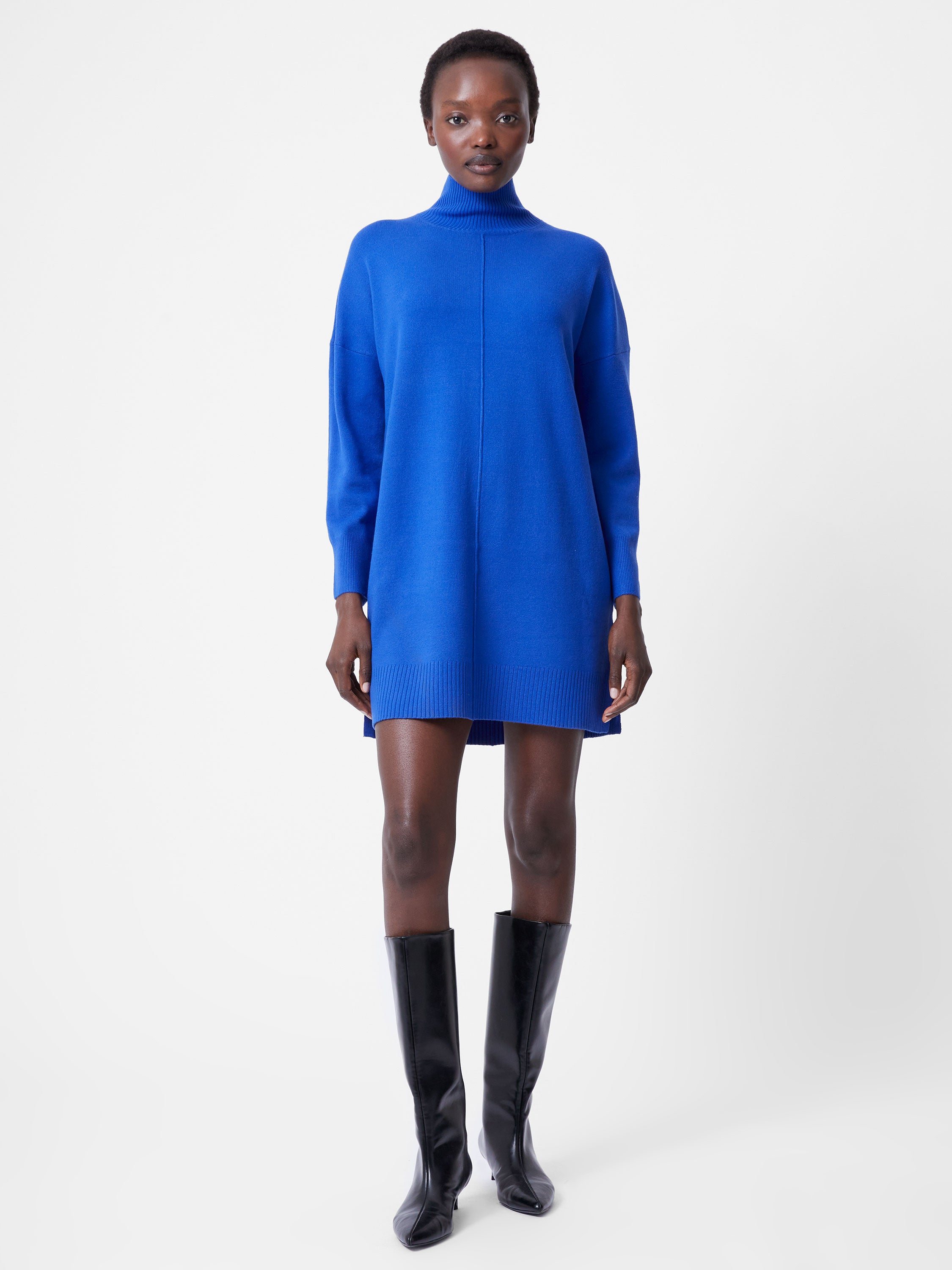 Babysoft Roll Neck Seam Mini Dress