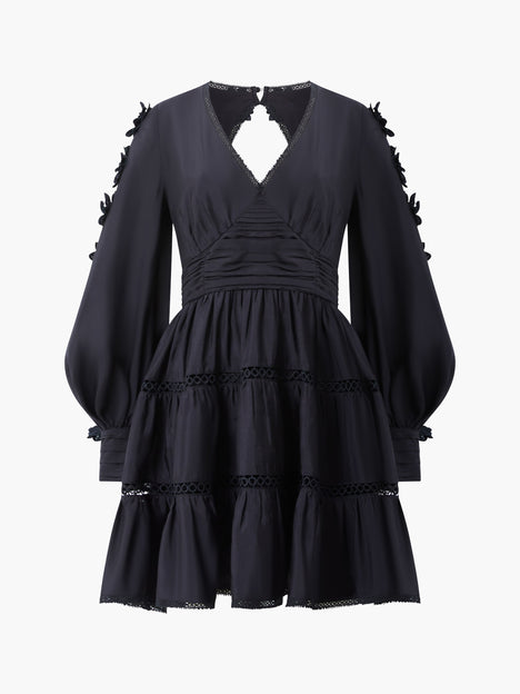 Aubrey 3D Lace Trim Mini Dress