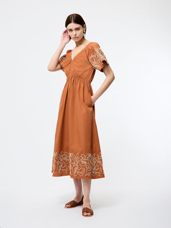 Cambria Cotton Embroidered Dress