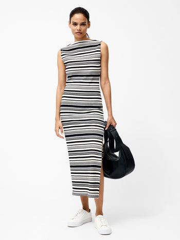 Sasia Rib Stripe Sleeveless Dress