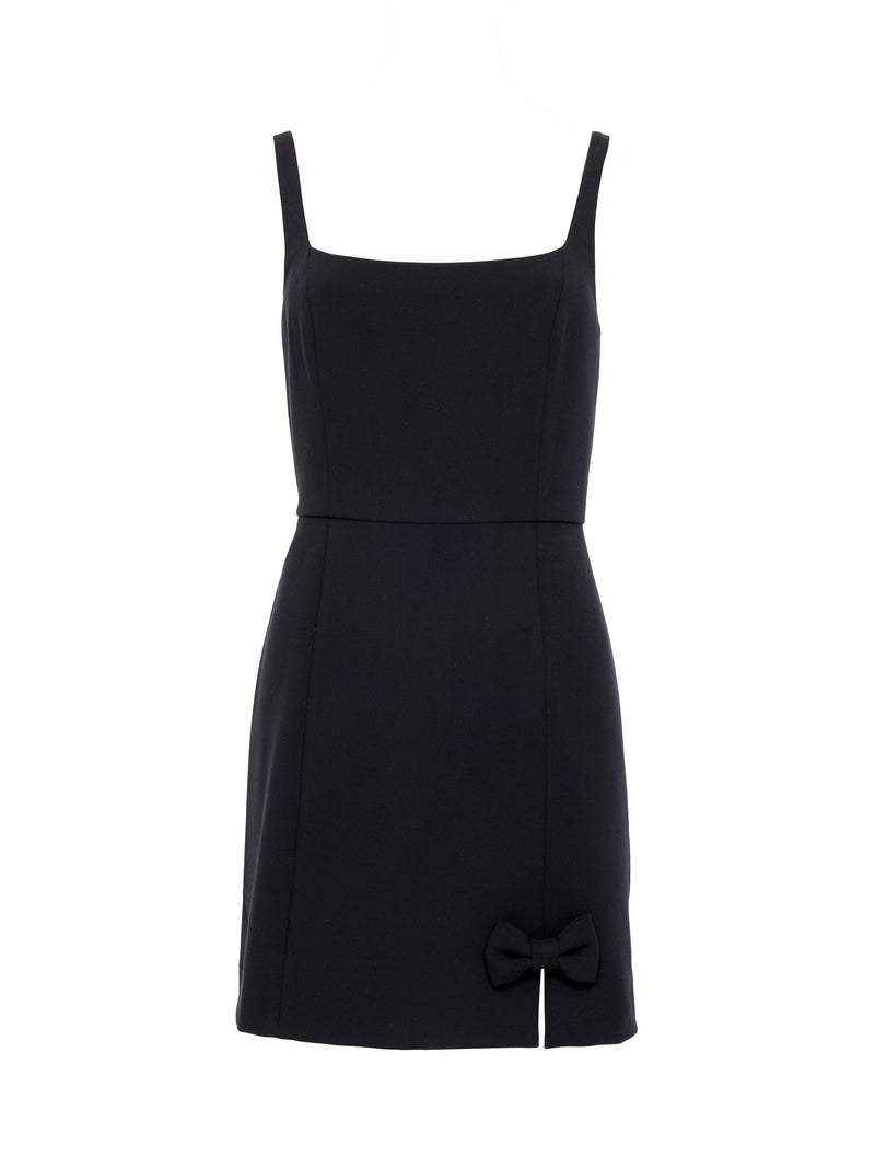 Whisper Bow Slit Strappy Mini Dress