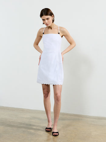 Ariette Linen Scalloped Mini Dress