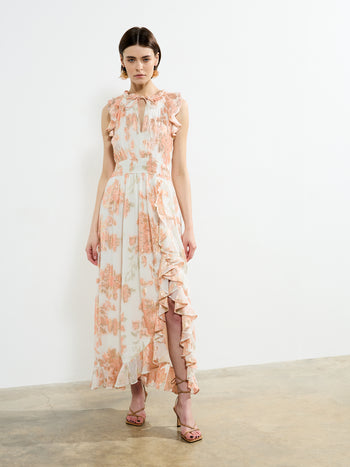 Elko Jacquard Fluted Midi Dress