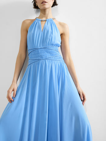 Eden Georgette Halterneck Maxi Dress