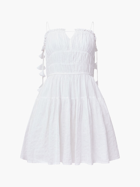 Amra Cotton Gathered Mini Dress