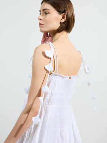 Amra Cotton Gathered Mini Dress