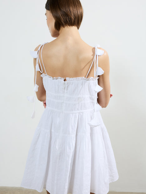 Amra Cotton Gathered Mini Dress