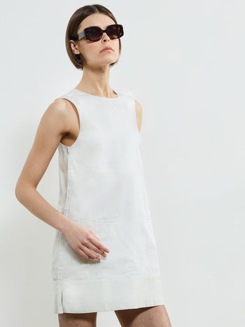 Pinstripe Sleeveless Shift Dress