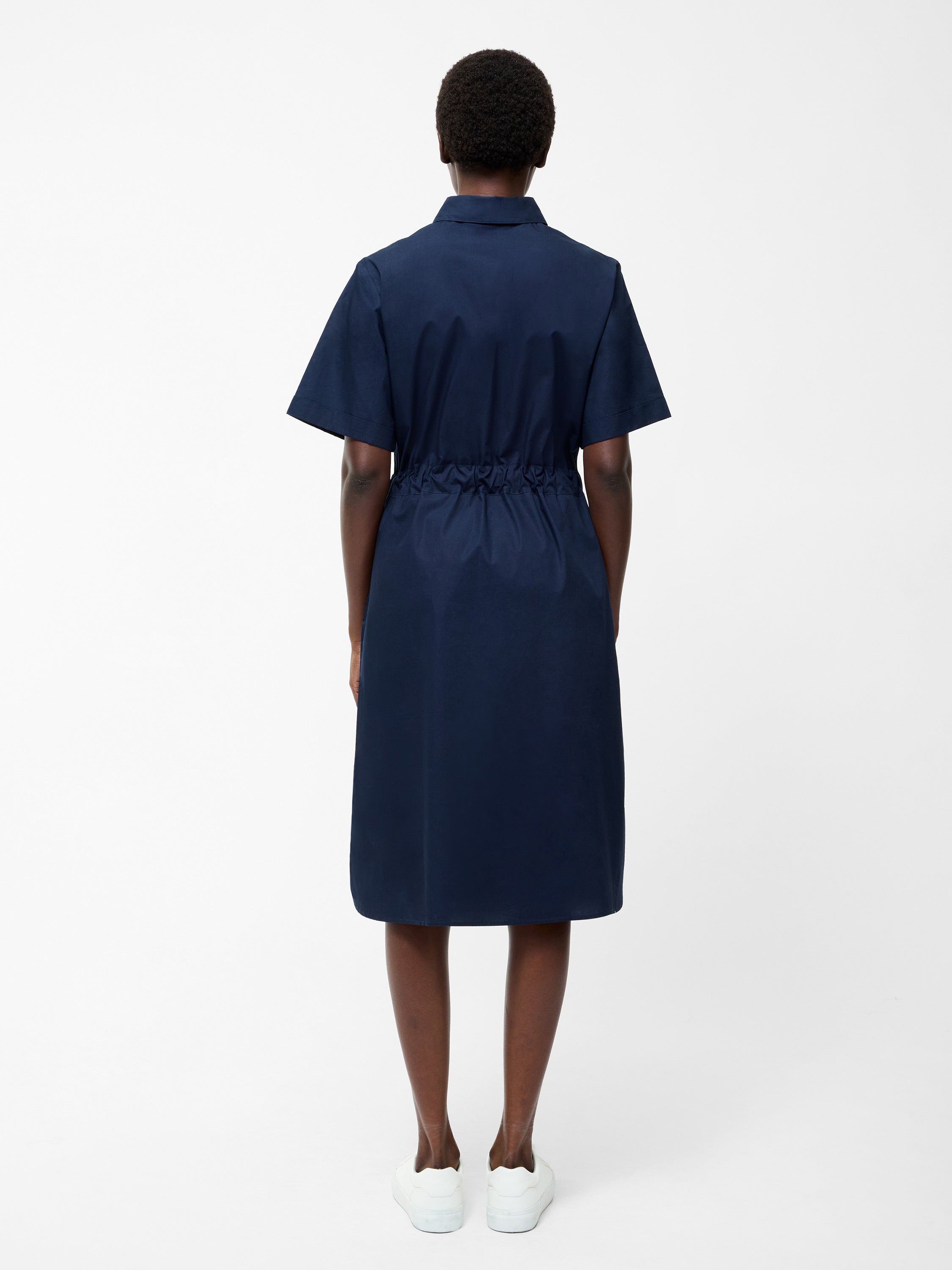 Poplin Tie Waist Shirt Dress