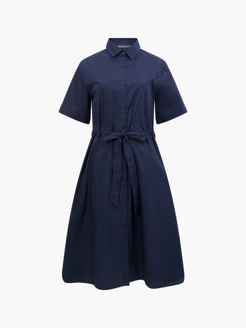 Poplin Tie Waist Shirt Dress