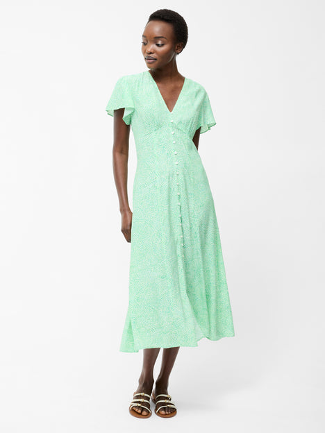 Bernice Eco V Neck Printed Tea Dress