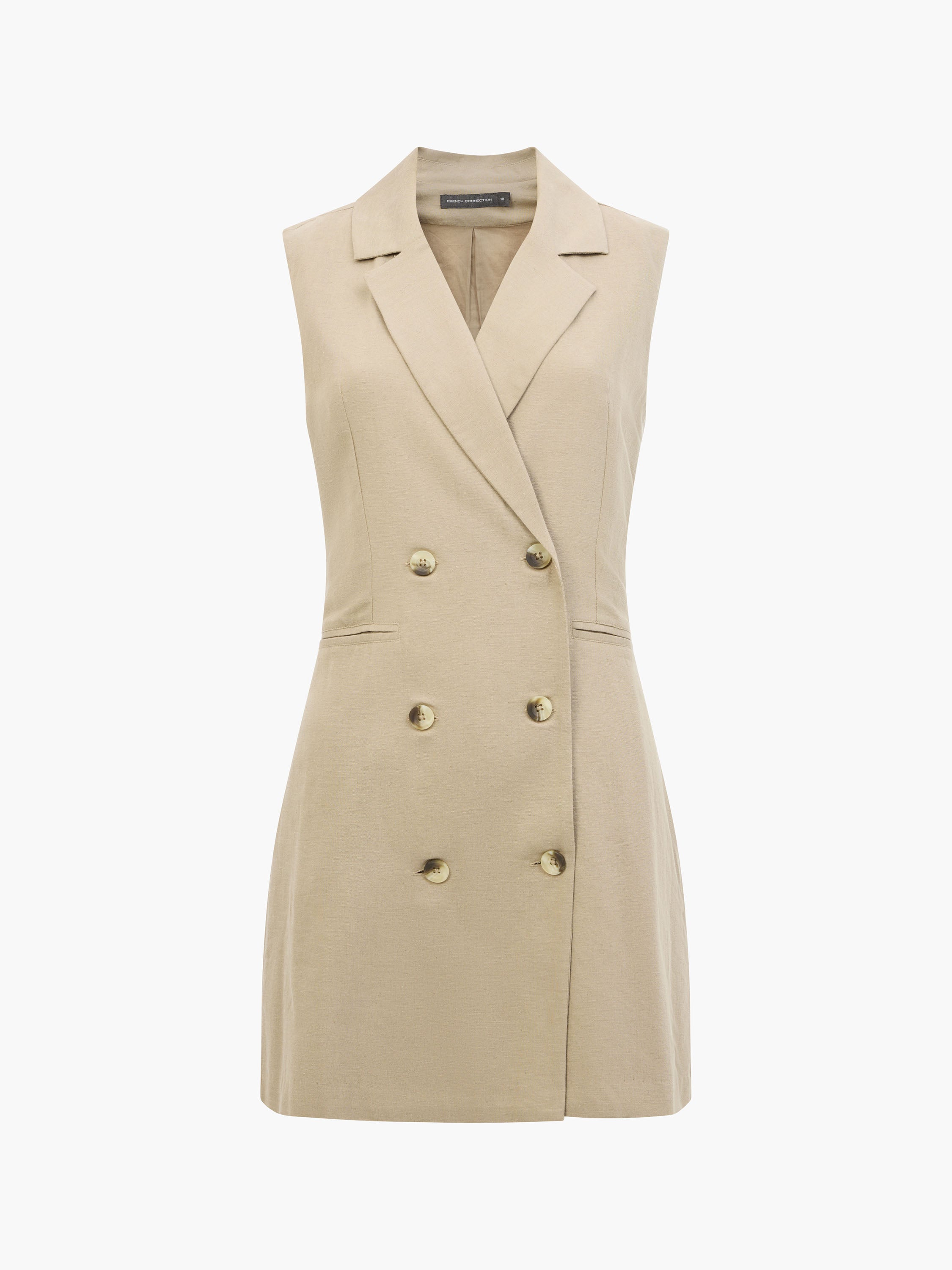 Linen Sleeveless Blazer Dress