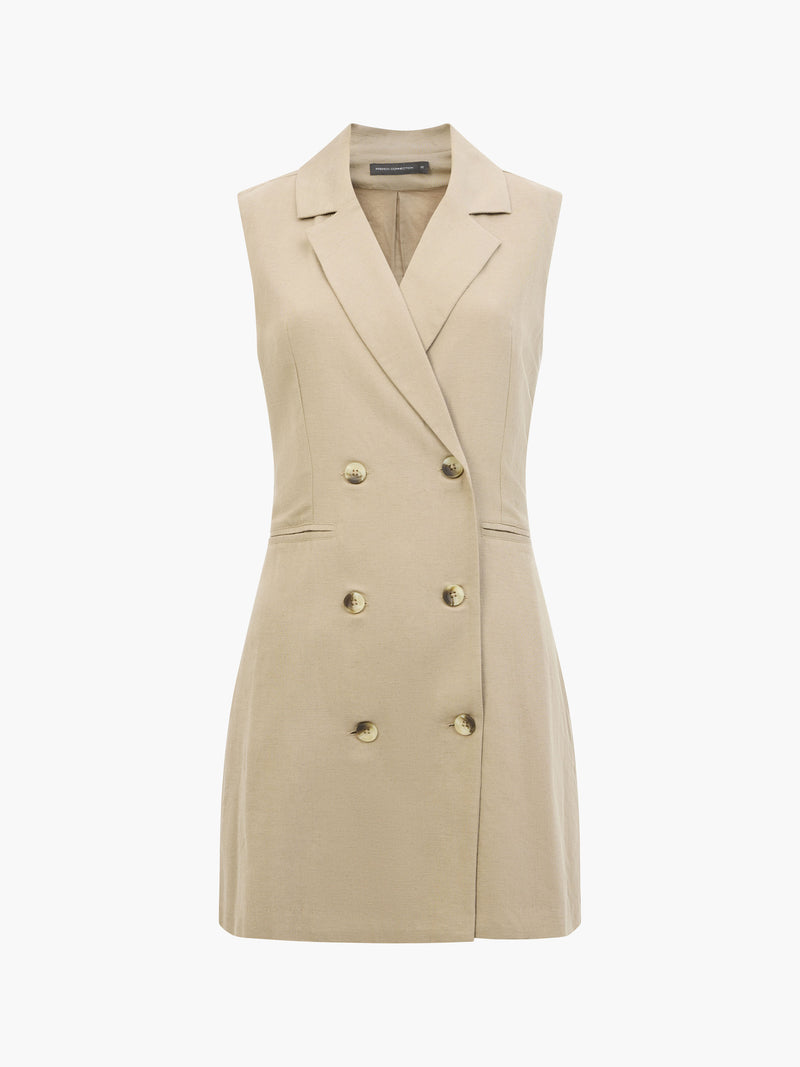 Linen Sleeveless Blazer Dress