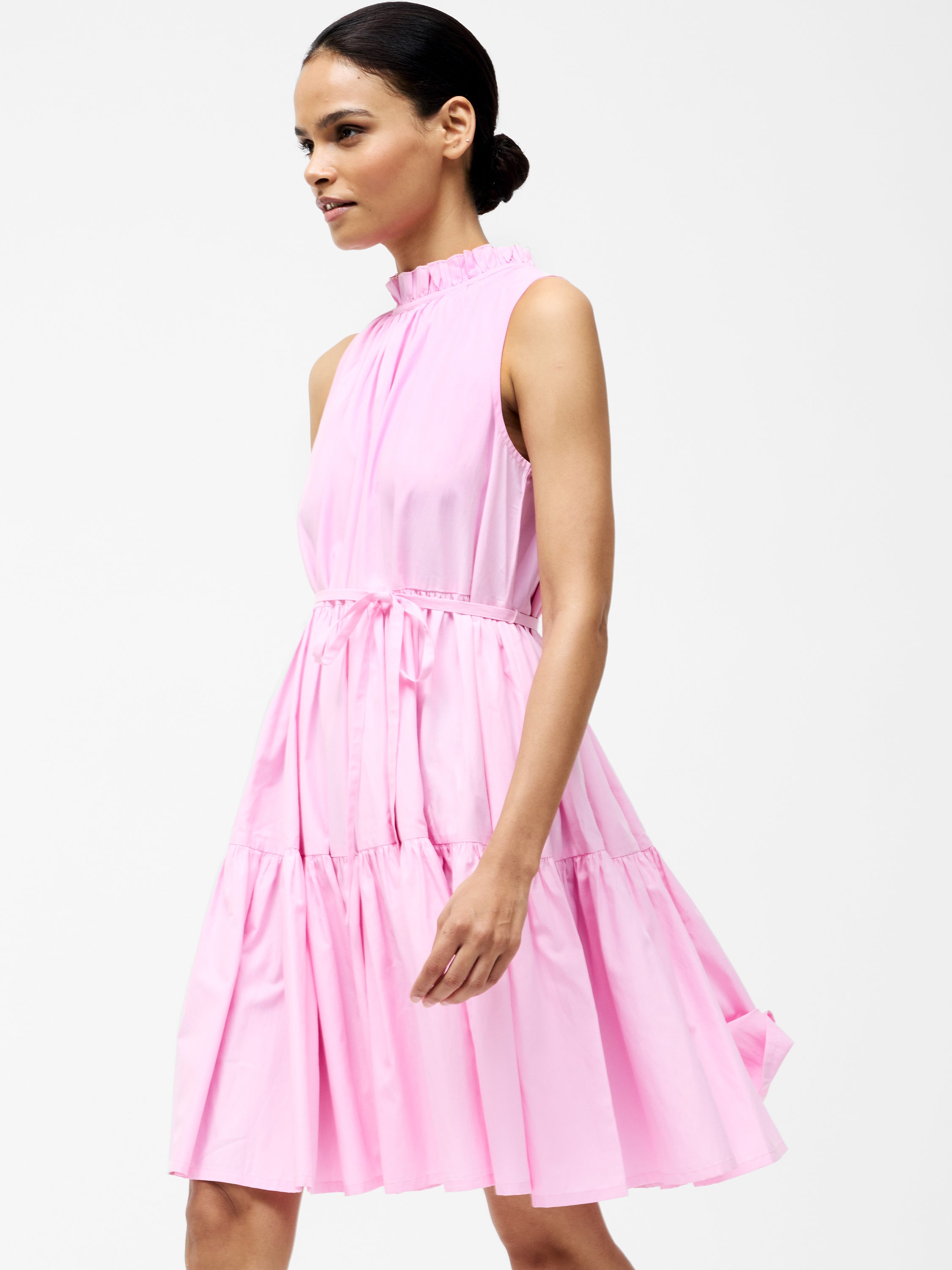 Tiered Poplin Mini Dress