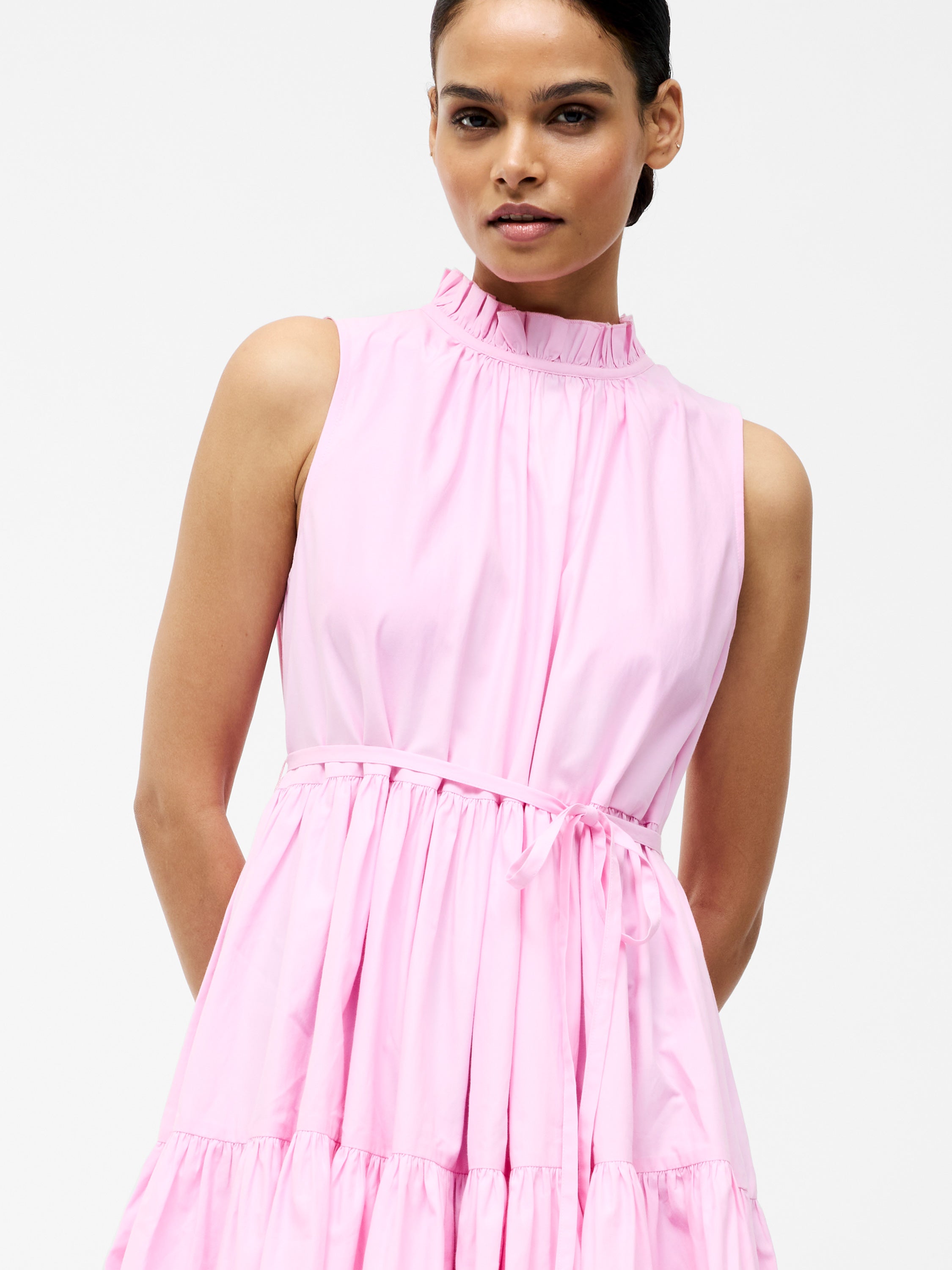 Tiered Poplin Mini Dress