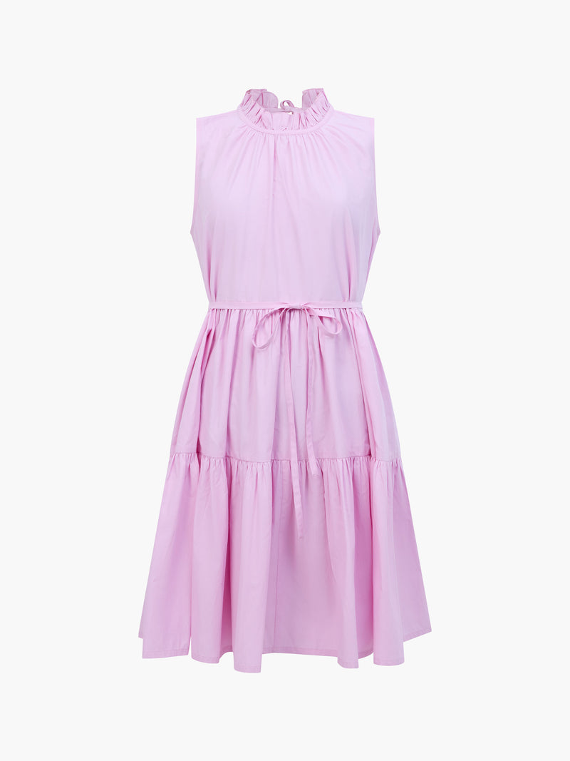 Tiered Poplin Mini Dress