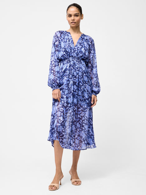 Cynthia Shirred Midi Dress