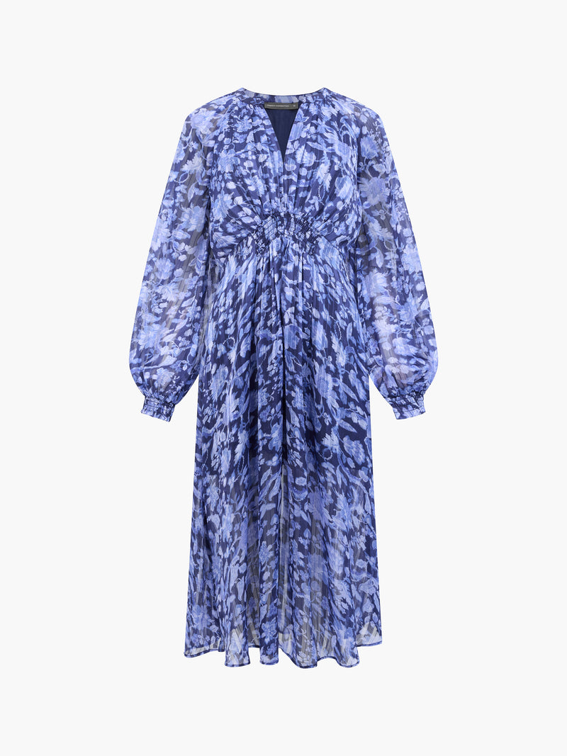 Cynthia Shirred Midi Dress