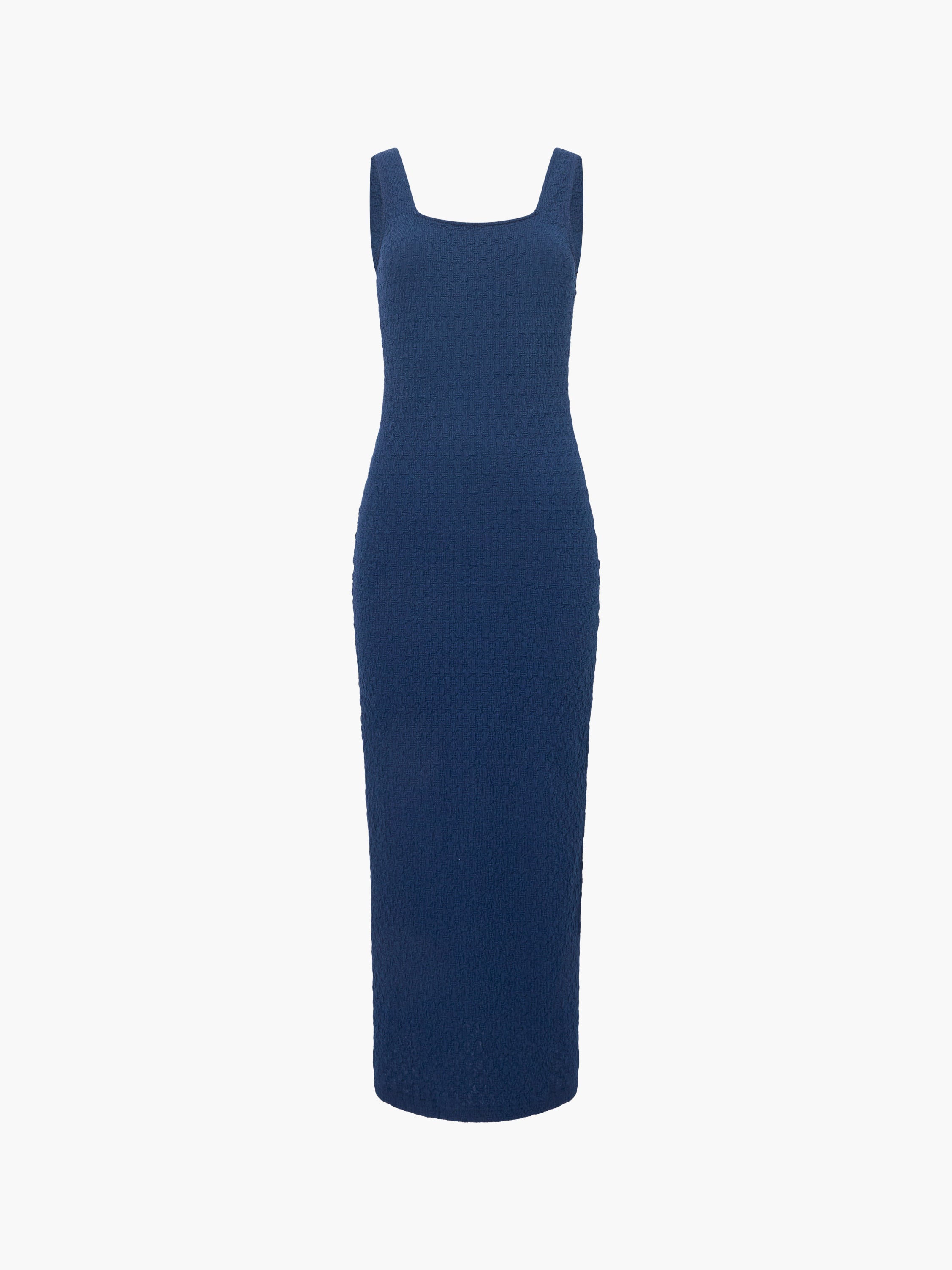Textured Square Neck Midi Dress