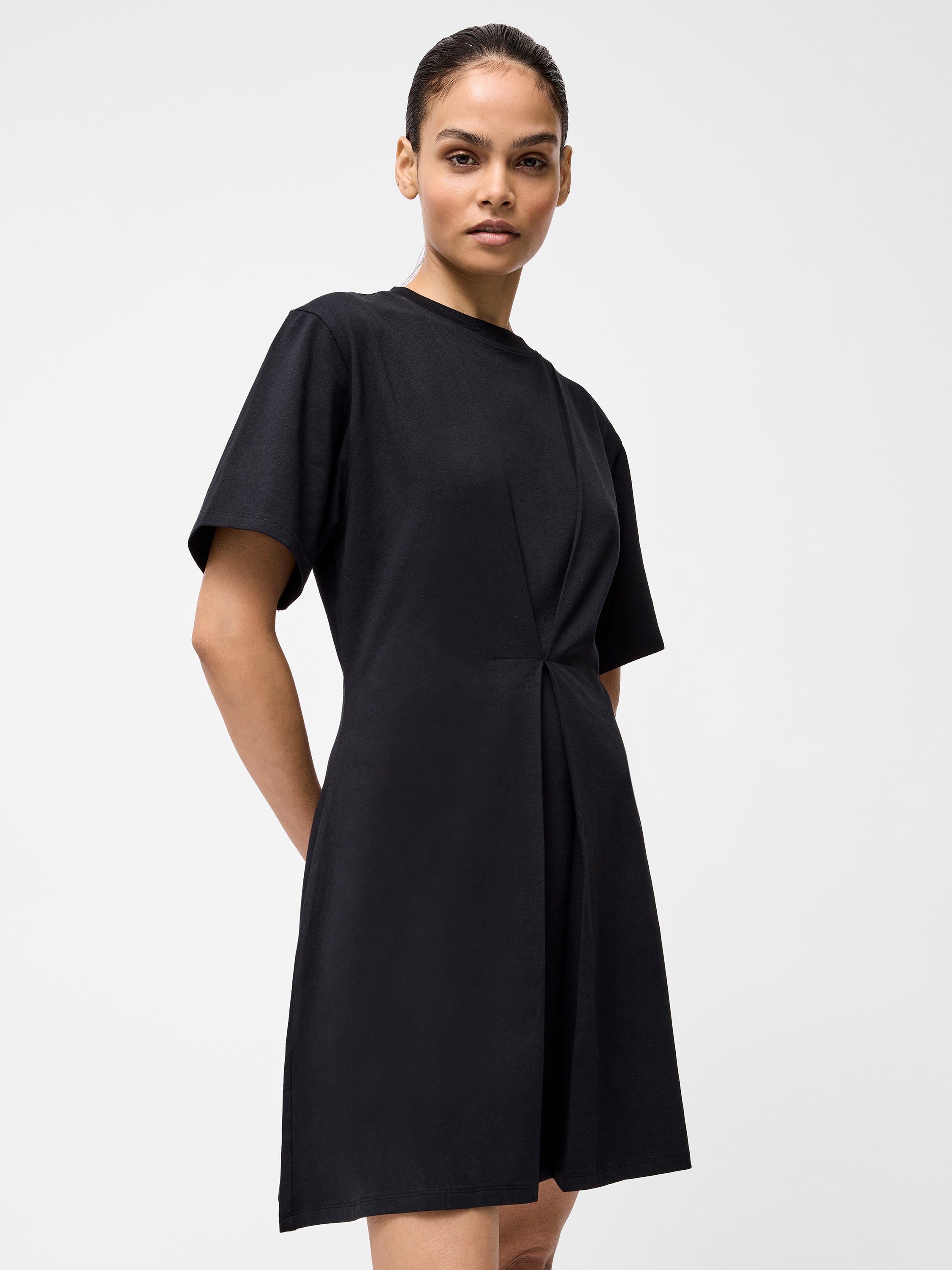 Pleat Flippy Mini Dress