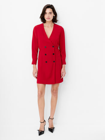 Levent Crepe Double Breasted Mini Dress