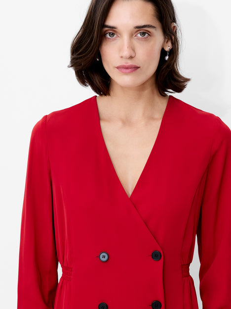 Levent Crepe Double Breasted Mini Dress