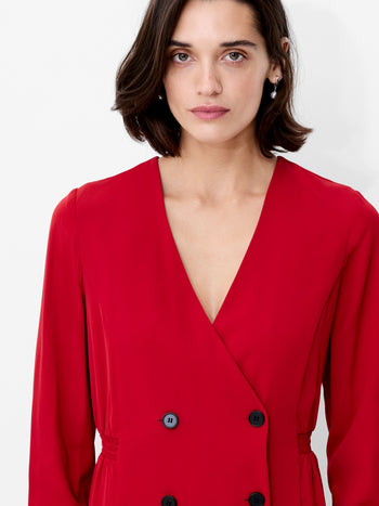 Levent Crepe Double Breasted Mini Dress