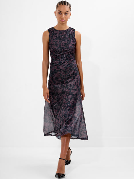 Lorrie Lurex Round Neck Midi Dress