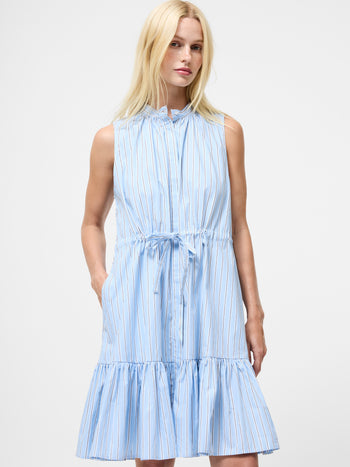 Cambria Cotton Striped Sleeveless Dress