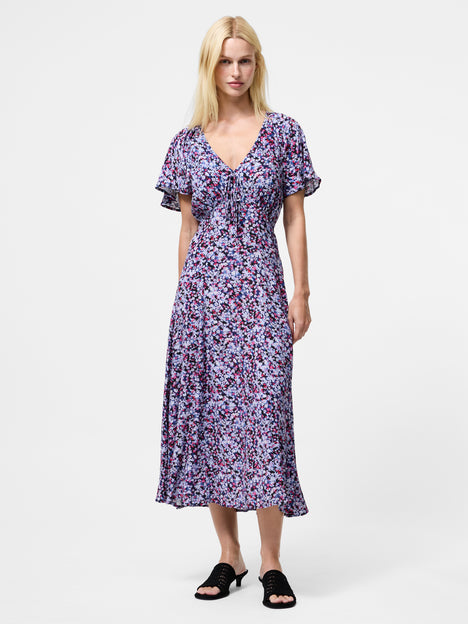 Lizzy Eco Crepe V Neck Midi Dress