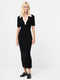 Cosysoft V Neck Collared Midi Knitted Dress