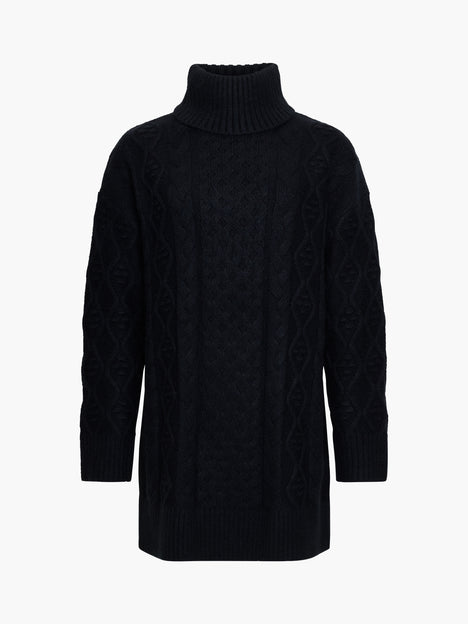 Makira Cable Knit Turtleneck Mini Dress