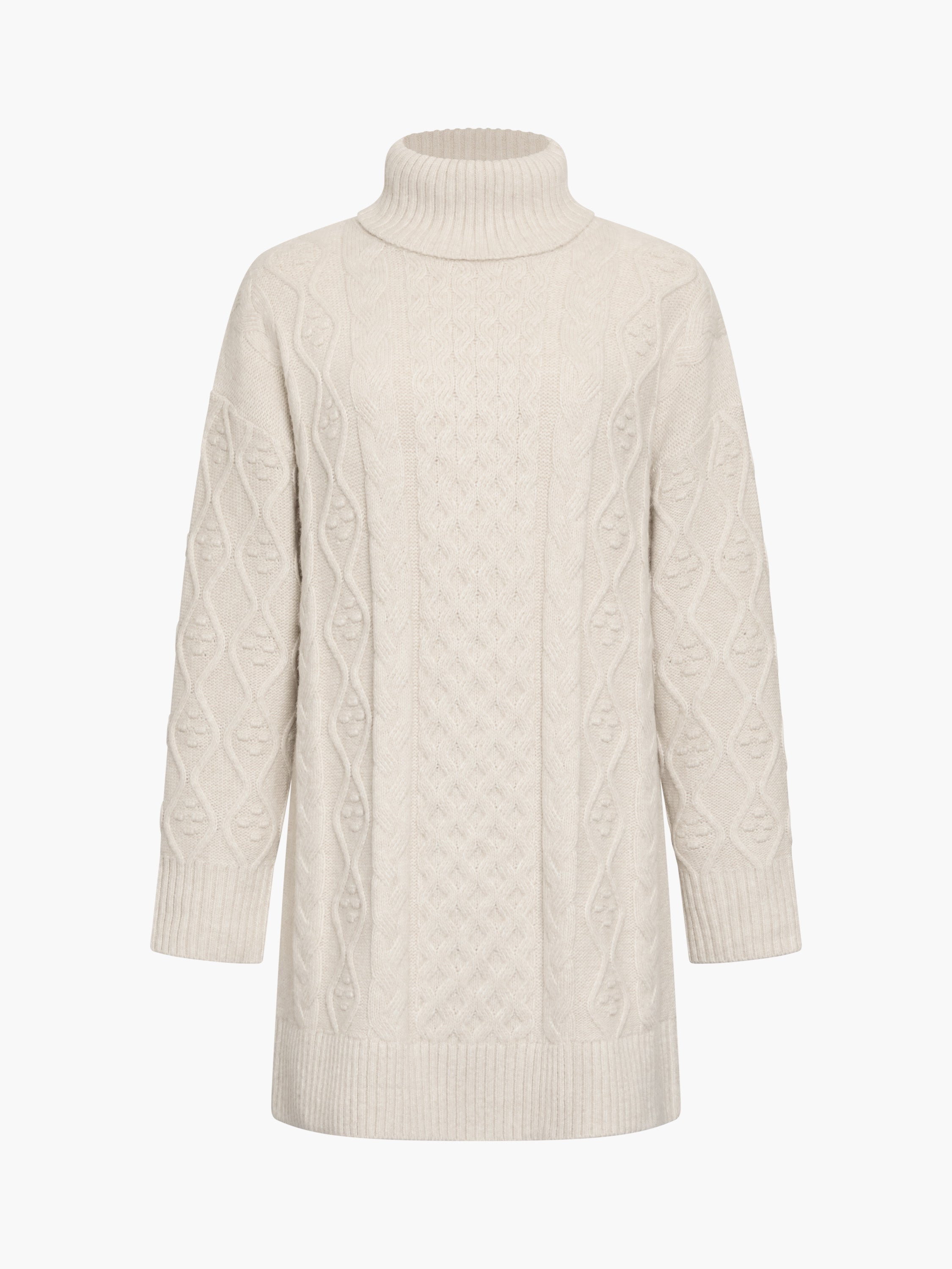 Makira Cable Knit Turtleneck Mini Dress
