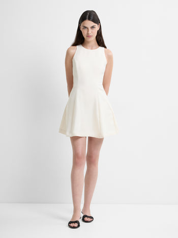 Structured Taffeta Flare Mini Dress