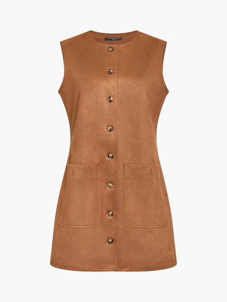 Laney Faux Suede Sleeveless Mini Dress