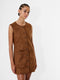 Laney Faux Suede Sleeveless Mini Dress