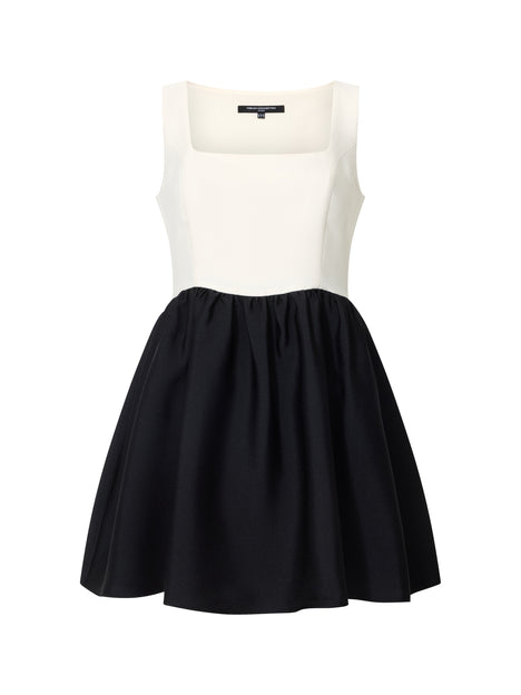 Structured Square Neck Sleeveless Mini Dress