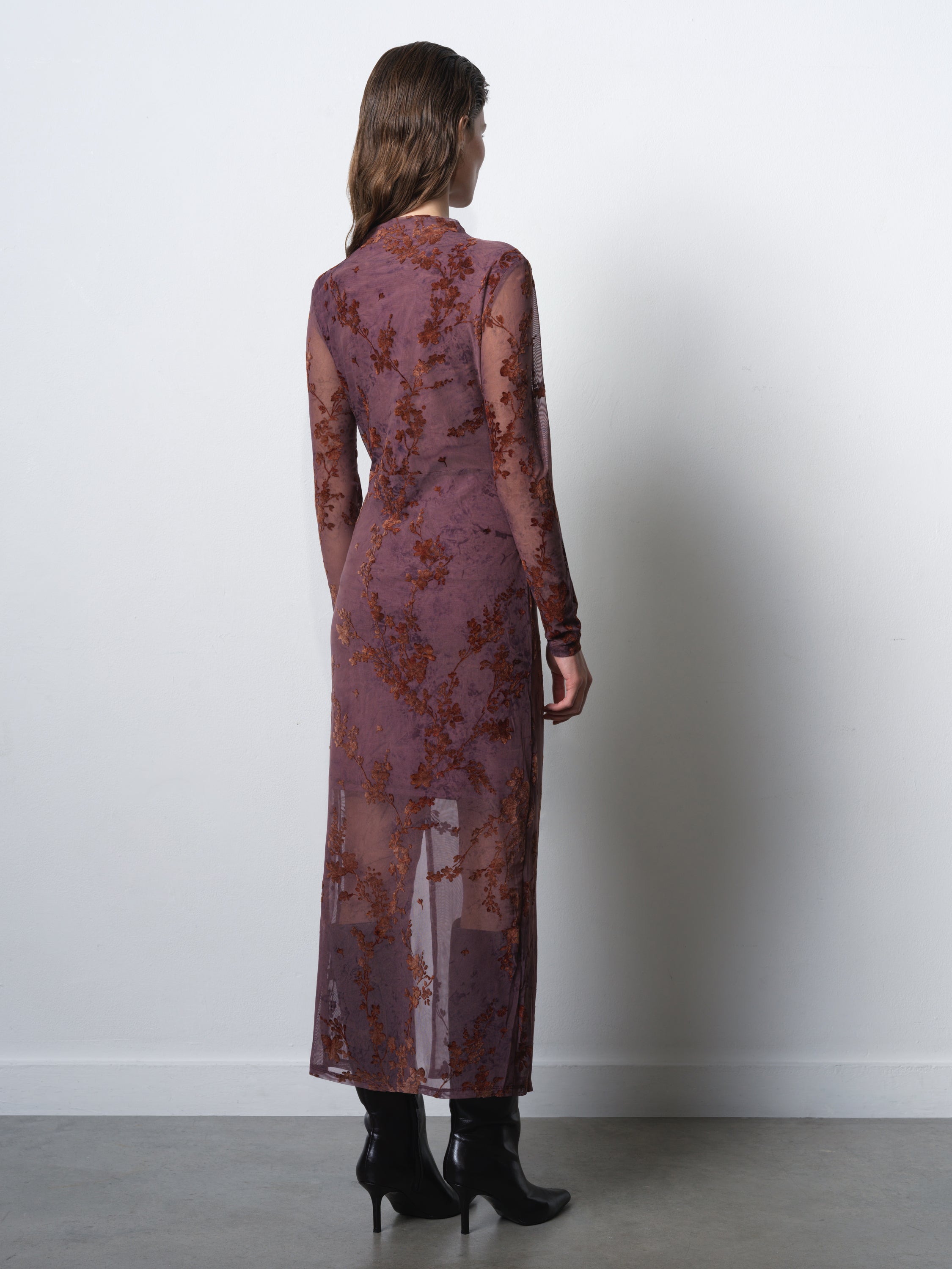 Kenny Devore Mesh Long Sleeve Dress