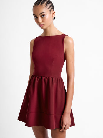 Azra Twill Low Back Mini Dress