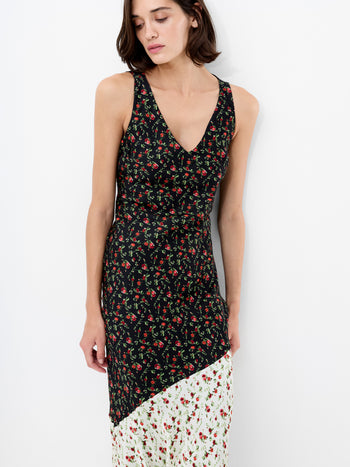 Julia Ditsy Bloom Two Tone Dress