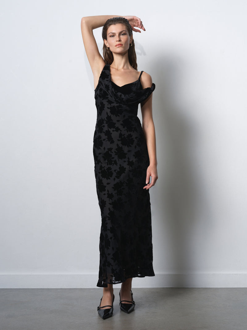 Kara Devore Twisted Midi Dress