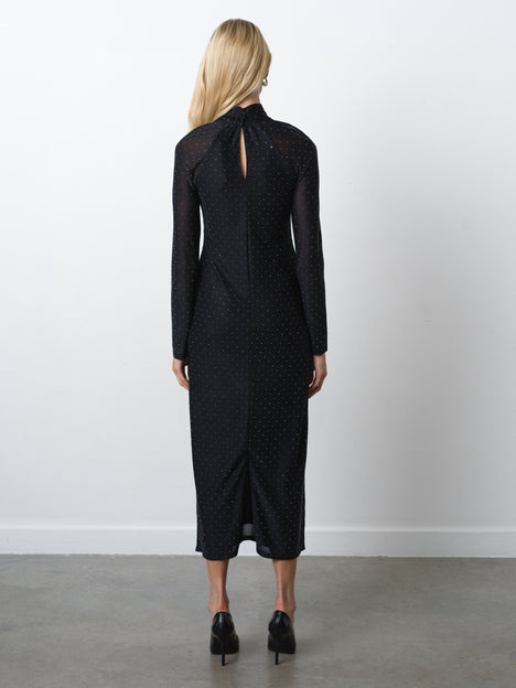 Shosana Hotfix Diamante Wrapover Midi Dress