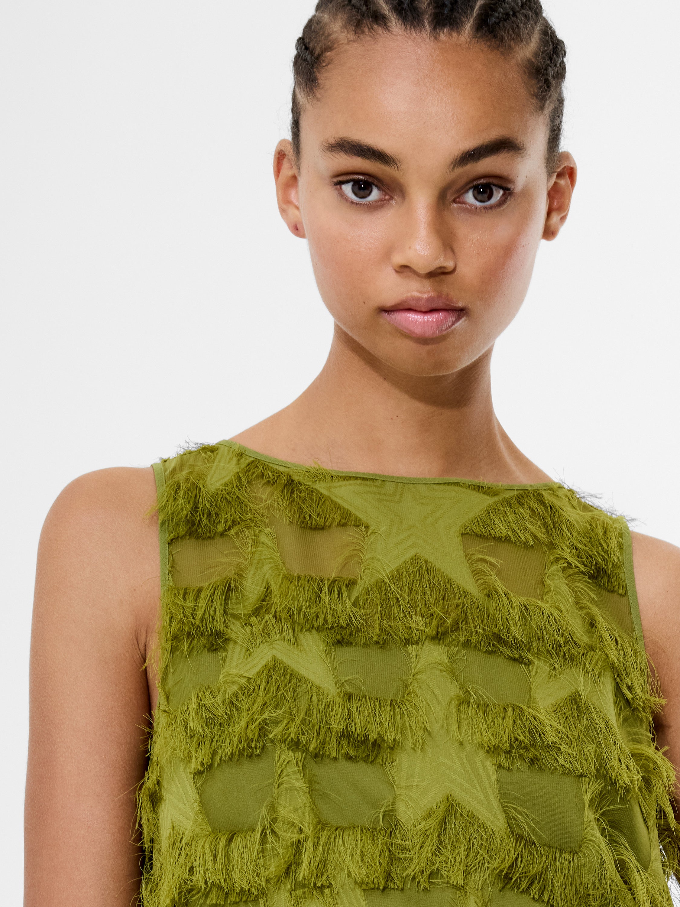 Miley Chiffon Star Fringe Mini Dress