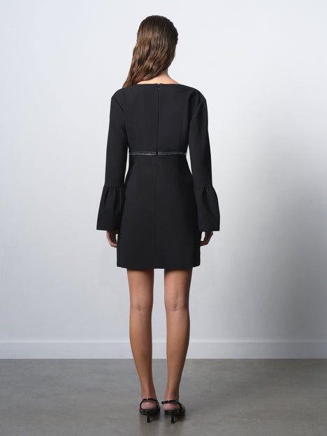 Azra Twill Diamante Bow Mini Dress