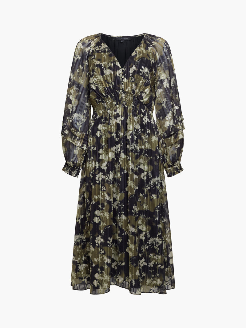 Lizzy Madeline Crepe Puff Sleeve Dress